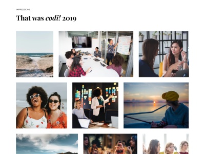 The photo gallery of last year's fictional event I originally planned in my design but didn't make it to the finished project.